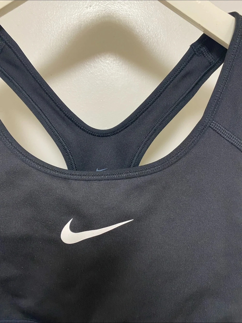 Nike Black Sports Bra with White Swoosh - Racerback Support
